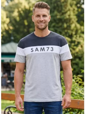 Pánske tričko SAM 73 KAVIX MT 815 ŠEDÁ SVETLÁ