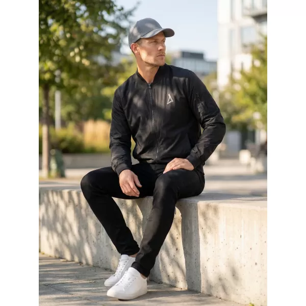  Pánska bomber bunda ALTISPORT BYB/ALM002BY045 ČIERNA A STRIEBORNÁ 