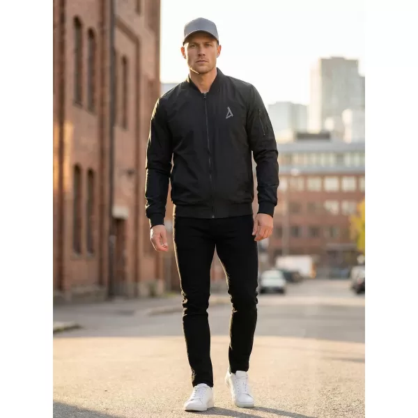  Pánska bomber bunda ALTISPORT BYB/ALM002BY045 ČIERNA A STRIEBORNÁ 