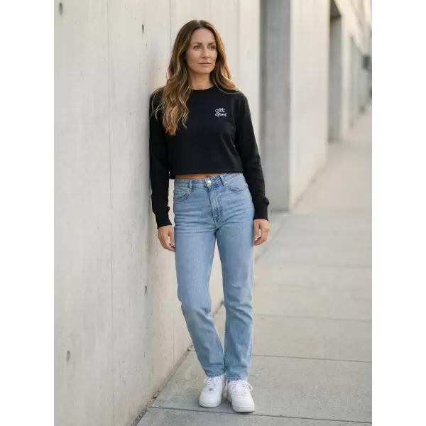  Dámska crop top mikina ALTISPORT BYB/ALW056BY131 ČIERNOBIELA 
