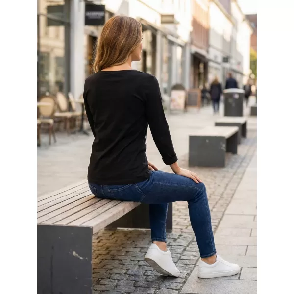  Dámske tričko s dlhým rukávom ALTISPORT CARRYOVER ALW134169 ČIERNA A MODRÁ 