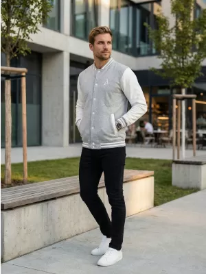 Pánska mikina ALTISPORT BYB/ALM002BB004 SVETLO ŠEDÝ MELIER