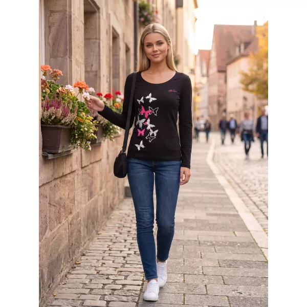  Dámske tričko s dlhým rukávom ALTISPORT CARRYOVER ALW134169 ČIERNA RUŽOVÁ 