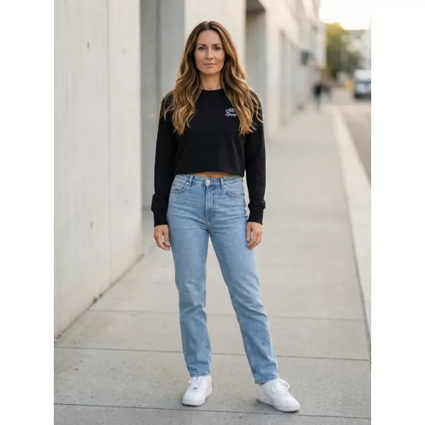  Dámska crop top mikina ALTISPORT BYB/ALW056BY131 ČIERNOBIELA 