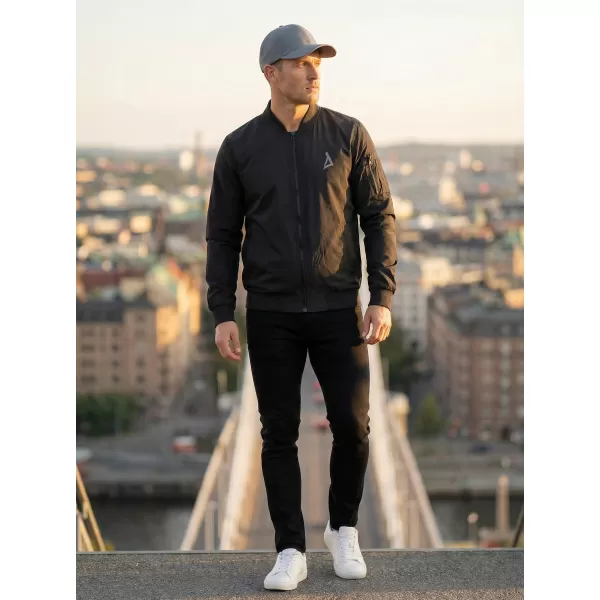  Pánska bomber bunda ALTISPORT BYB/ALM002BY045 ČIERNA A STRIEBORNÁ 