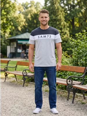 Pánske tričko SAM 73 KAVIX MT 815 ŠEDÁ SVETLÁ