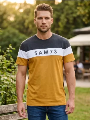Pánske tričko SAM 73 KAVIX MT 815 SVETLO hnedá