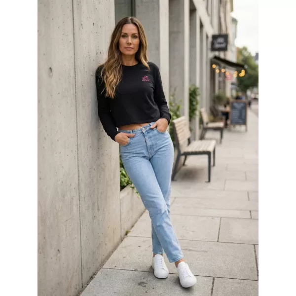  Dámska crop top mikina ALTISPORT BYB/ALW056BY131 ČERNORUŽOVÁ 