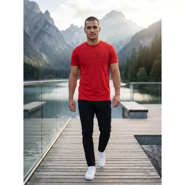  Pánske tričko SAM 73 BARRY MT 811 červená 