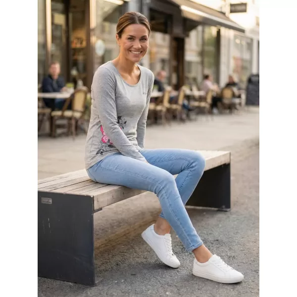  Dámske tričko s dlhým rukávom ALTISPORT CARRYOVER ALW137169 TMAVOSIVÝ MELÍR 
