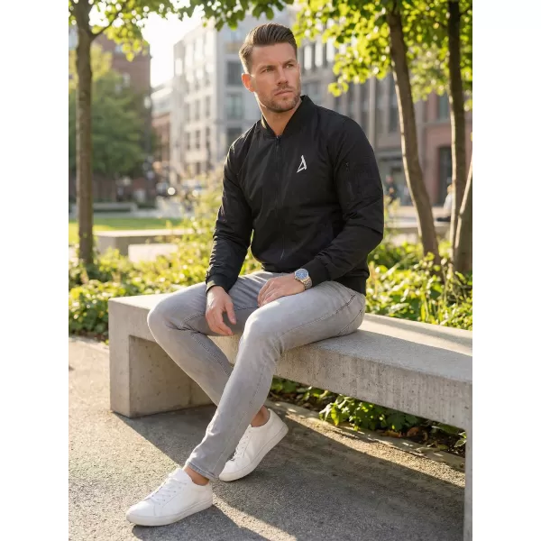  Pánska bomber bunda ALTISPORT BYB/ALM002BY045 ČIERNOBIELY 