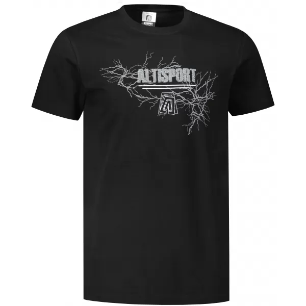 Pánské triko ALTISPORT CARRYOVER ALM165129 ČERNOSTŘÍBRNÁ 