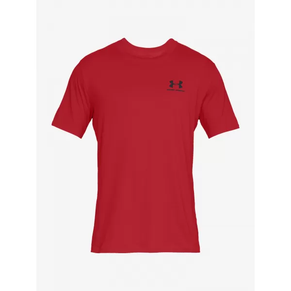  Pánske tričko UNDER ARMOUR SPORTSTYLE LEFT CHEST SS 1326799-600 ČERVENÁ 