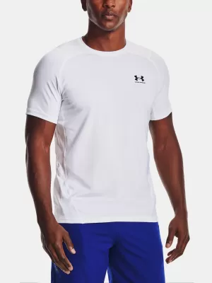 Pánske tričko UNDER ARMOUR HG ARMOUR FITTED SS 1361683-100 BIELA