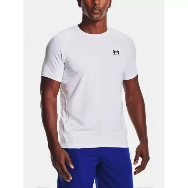  Pánske tričko UNDER ARMOUR HG ARMOUR FITTED SS 1361683-100 BIELA 