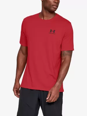 Pánske tričko UNDER ARMOUR SPORTSTYLE LEFT CHEST SS 1326799-600 ČERVENÁ
