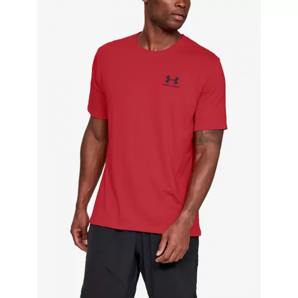  Pánske tričko UNDER ARMOUR SPORTSTYLE LEFT CHEST SS 1326799-600 ČERVENÁ 