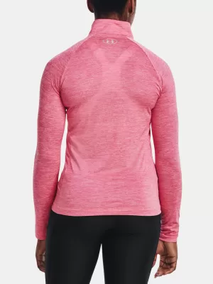 Dámske tričko UNDER ARMOUR TECH 1/2 ZIP - TWIST 1320128-676 RUŽOVÁ