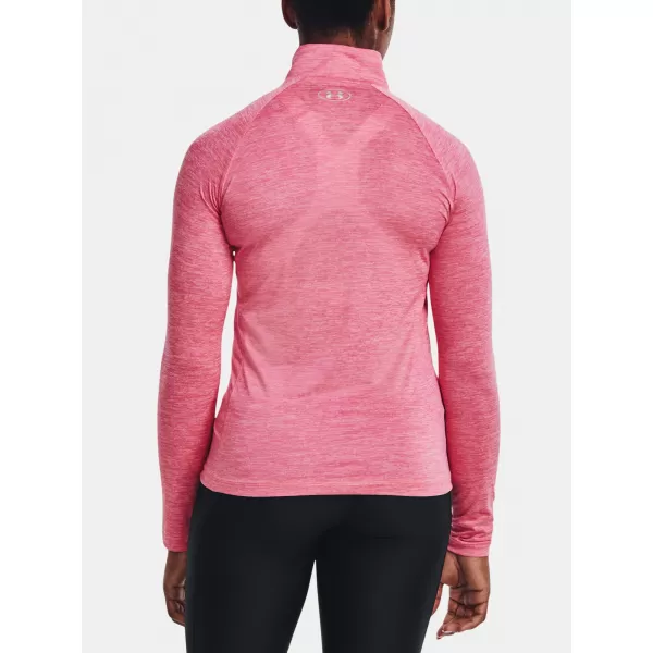  Dámske tričko UNDER ARMOUR TECH 1/2 ZIP - TWIST 1320128-676 RUŽOVÁ 