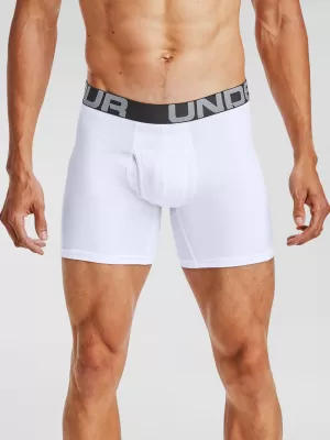 Pánske boxerky UNDER ARMOUR CHARGED COTTON 6IN 3 PACK 1363617-100 BIELA