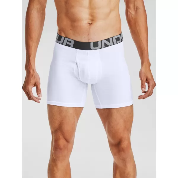  Pánske boxerky UNDER ARMOUR CHARGED COTTON 6IN 3 PACK 1363617-100 BIELA 