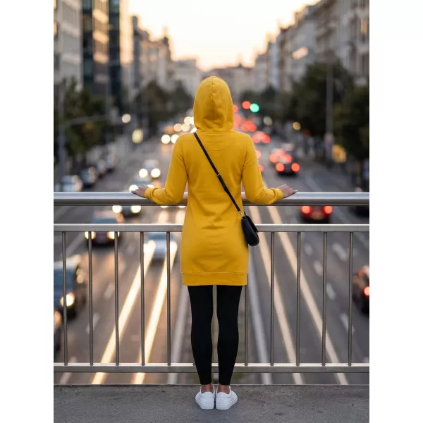  Dámska predĺžená mikina MALFINI SNAP 419 ŽLTÁ 
