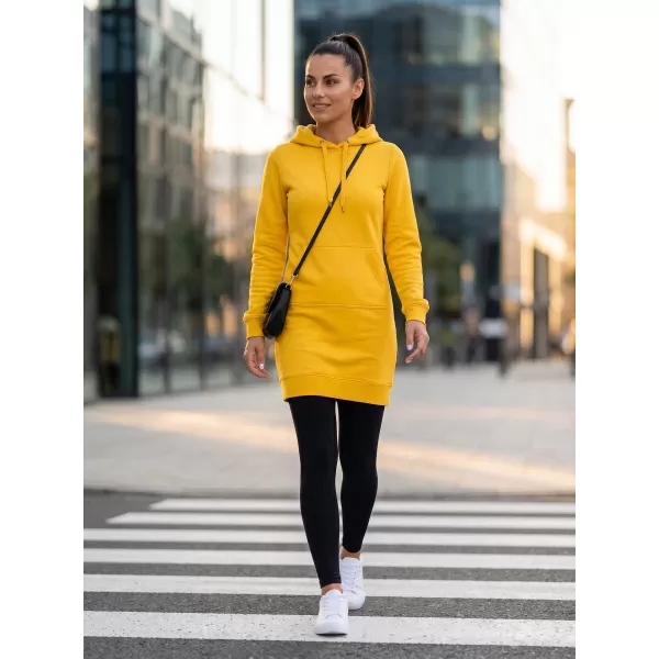  Dámska predĺžená mikina MALFINI SNAP 419 ŽLTÁ 