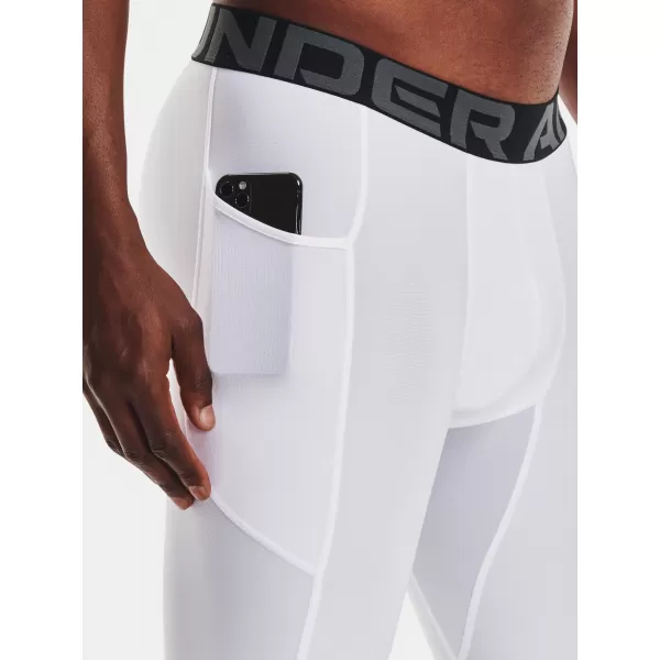  Pánske kompresné šortky UNDER ARMOUR HG ARMOUR LNG SHORTS 1361602-100 BIELA 