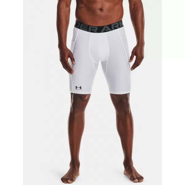  Pánske kompresné šortky UNDER ARMOUR HG ARMOUR LNG SHORTS 1361602-100 BIELA 
