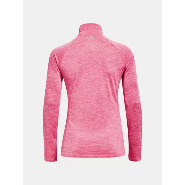  Dámske tričko UNDER ARMOUR TECH 1/2 ZIP - TWIST 1320128-676 RUŽOVÁ 