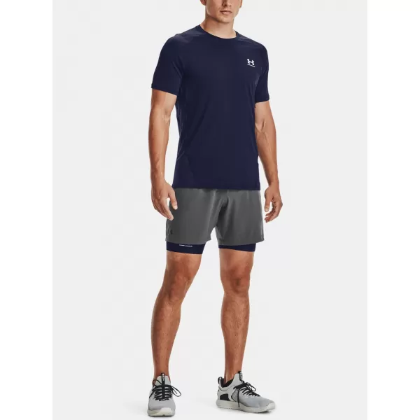  Pánske tričko UNDER ARMOUR HG ARMOUR FITTED SS 1361683-410 MODRÁ 
