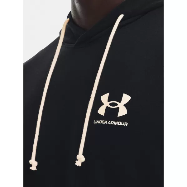  Pánska mikina UNDER ARMOUR UA RIVAL TERRY LC HD 1370401-001 ČIERNA 