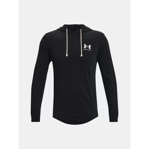  Pánska mikina UNDER ARMOUR UA RIVAL TERRY LC HD 1370401-001 ČIERNA 