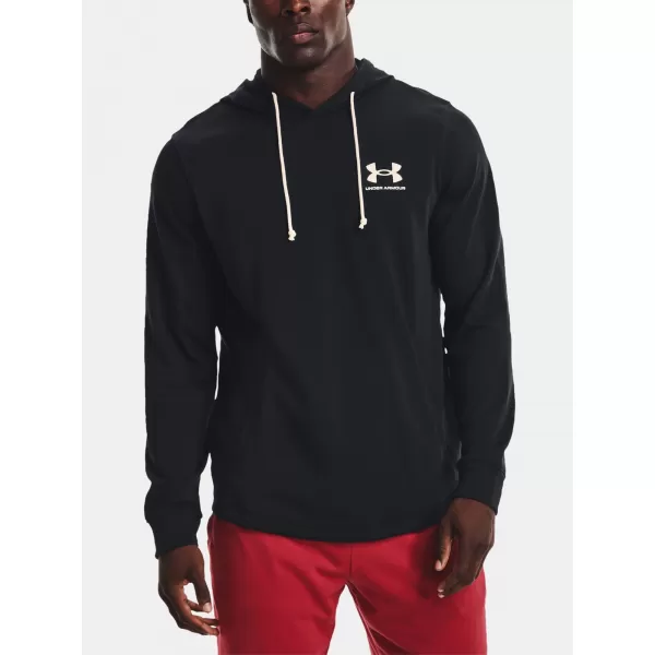  Pánska mikina UNDER ARMOUR UA RIVAL TERRY LC HD 1370401-001 ČIERNA 