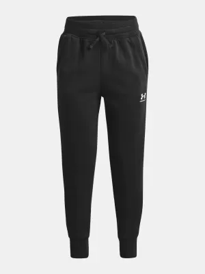 Dievčenské nohavice UNDER ARMOUR RIVAL FLEECE LU JOGGERS 1373133-001 ČIERNA