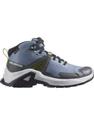 Detská obuv SALOMON X RAISE MID GORE-TEX L47071600 VYBLEDNUTÝ DENIM/INDIGO STRNÁDKA/ACID LIME