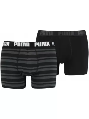 Pánske boxerky PUMA HERITAGE STRIPE BOXER 2P 90783805 BLACK