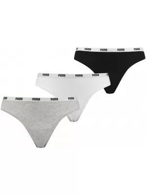 Dámske nohavičky PUMA STRING 3P PACK 90759001 WHITE/GREY/BLACK