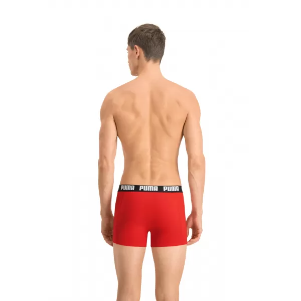  Pánske boxerky PUMA BASIC BOXER 2P 90682309 RED/BLACK 