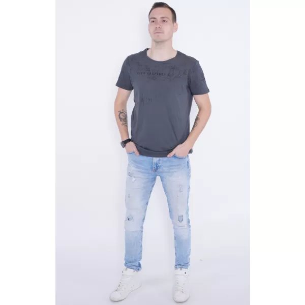  Pánske tričko KIXMI PEPPE TMAVO ŠEDÁ 