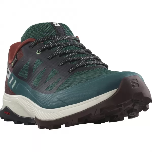  Pánske topánky SALOMON OUTRISE GORE-TEX L47142100 BOROVICA PONDEROSA/HORKÁ ČOKOLÁDA/VANILKOVÝ ĽAD 