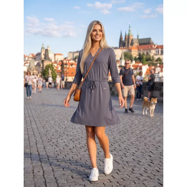  Dámske šaty ALTISPORT ANIKA TMAVO ŠEDÁ 