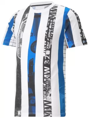 Pánske tričko PUMA BMW MMS STRIPED TEE 538139-02 WHITE