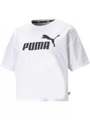 Dámsky crop top PUMA ESS CROPPED LOGO TEE 586866-02 BIELA