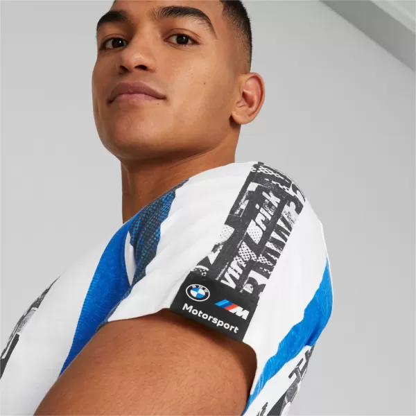  Pánske tričko PUMA BMW MMS STRIPED TEE 538139-02 WHITE 