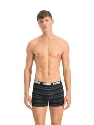 Pánske boxerky PUMA HERITAGE STRIPE BOXER 2P 90783805 BLACK
