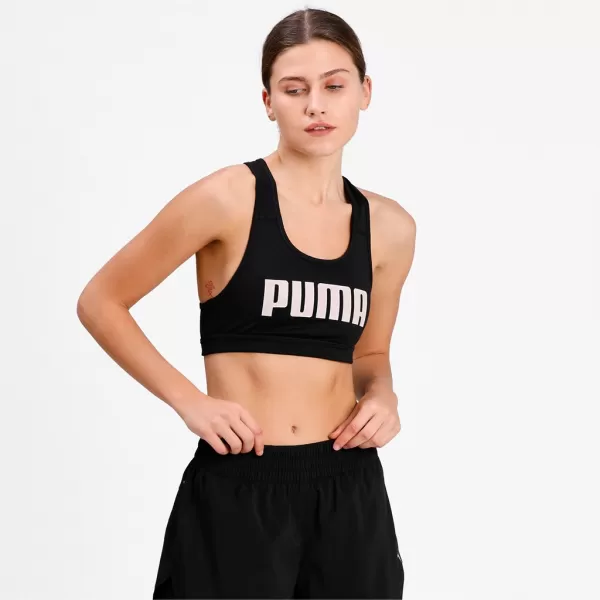 Dámska podprsenka PUMA MID IMPACT 4KEEPS GRAPHIC BRA PM 520306-91 BLACK 