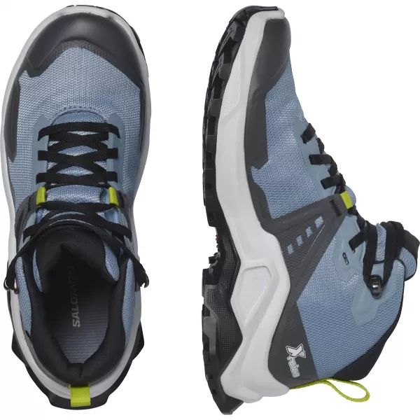  Detská obuv SALOMON X RAISE MID GORE-TEX L47071600 VYBLEDNUTÝ DENIM/INDIGO STRNÁDKA/ACID LIME 