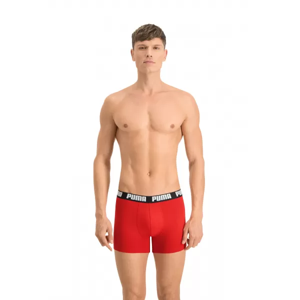  Pánske boxerky PUMA BASIC BOXER 2P 90682309 RED/BLACK 