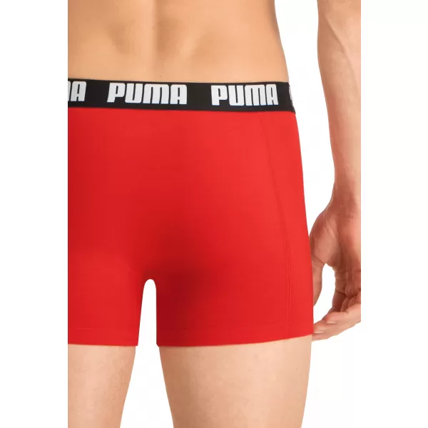  Pánske boxerky PUMA BASIC BOXER 2P 90682309 RED/BLACK 